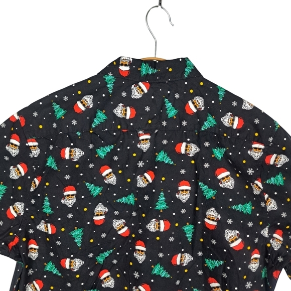 NWT Denim & Flower Ricky Singh Men's Large Festive Black Santa Shirt - Picture 5 of 11